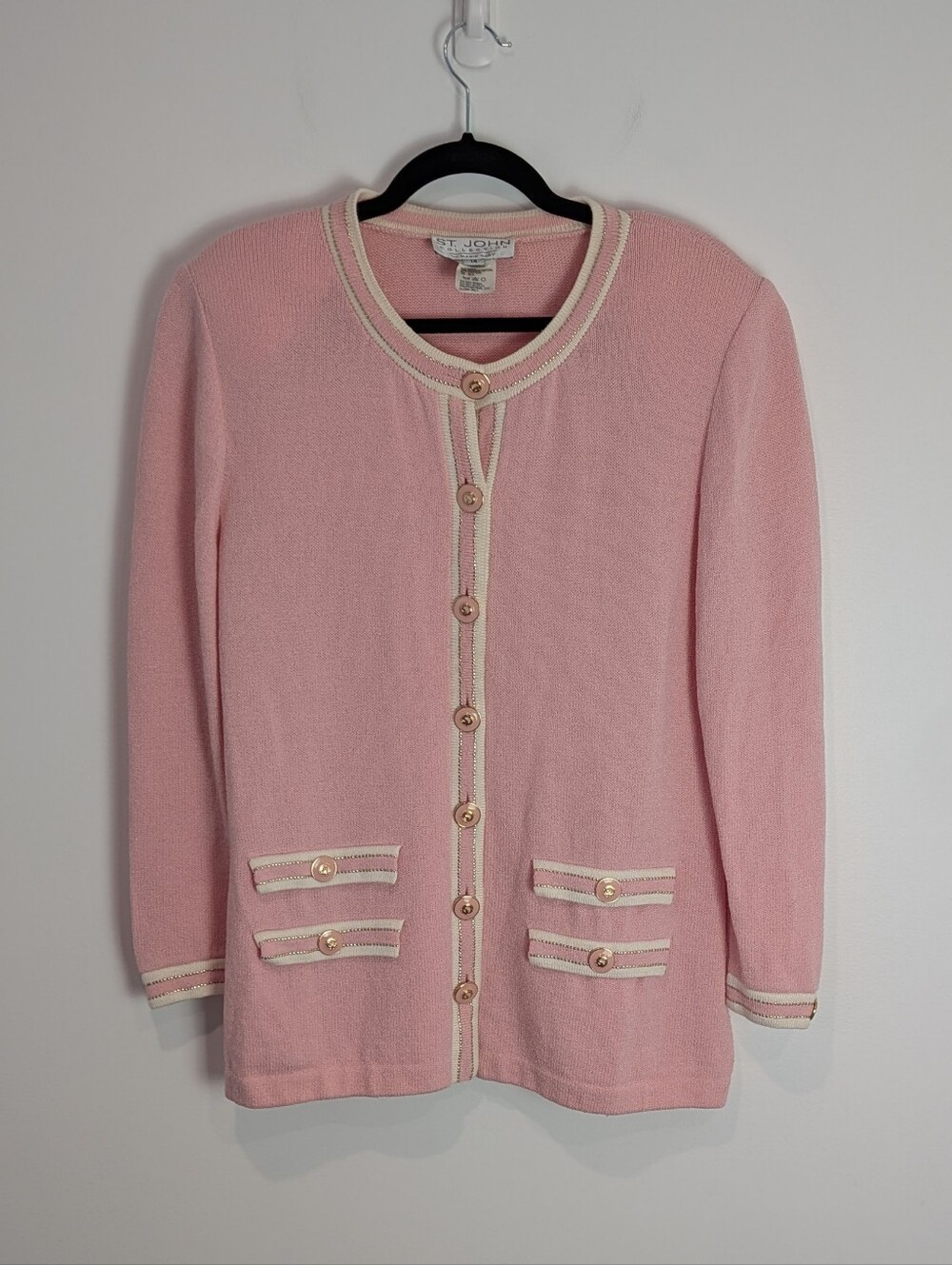 St. John Collection Santana Knit Jacket Size 14 Old Money Classy Country Club